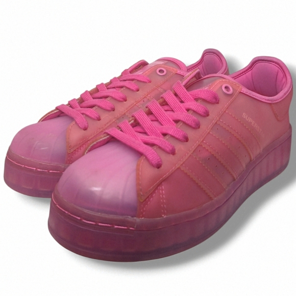 Adidas | Superstar Semi Solar Pink Jelly Platform Sneakers Women's Size 7 - Picture 4 of 10